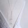 Pearl - Collier bijou de dos mariage minimaliste avec perles swarovski