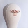 Nina - Peigne de mariée feuilles et fleurs délicates avec perles swarovski