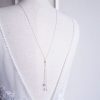 Alice - Collier de dos mariage minimaliste avec perles Swarovski