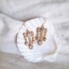 Aliénor - Boucles d'oreilles chandeliers style art nouveau plaqué Or 24K