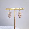 Aliénor - Boucles d'oreilles chandeliers style art nouveau plaqué Or 24K