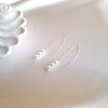 Alma - Boucles d’oreilles mariage minimaliste chaînes longues et tiges avec perles Swarovski