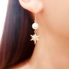 Apolline - Boucles d'oreilles hypoallergéniques étoiles avec zircons et perles Swarovski