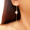Apolline - Chaînes d'oreilles pendantes étoiles plaqué Or avec oxyde de zirconium