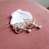 Astrée - Boucles d'oreilles mariage plaqué Or avec zircons et perles Swarovski