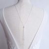 Aurélia - Collier de dos mariage minimaliste avec perles Swarovski