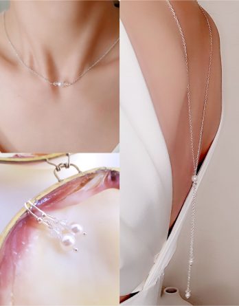 Aurélia - Parure de mariage minimaliste avec perles rondes Swarovski