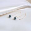 Ayla - Boucles d'oreilles minimaliste chaînes fine et tiges avec perles Swarovski