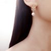 Vendôme - Boucles d'oreilles puces art déco avec perles swarovski et zirconium