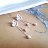 Capucine - Boucles d'oreilles mariage fleurs et chaînes avec perles