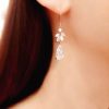 Célestine - Boucles d'oreilles mariage hypoallergénique avec pendentifs gouttes zirconium