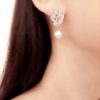 Charlotte - Boucle d’oreilles mariée clous avec perles swarovski et zircons