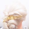 Constance - Peigne à cheveux mariage champêtre fleurs et feuillages avec perles