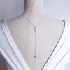 Edith 2 - Collier de dos mariage minimaliste avec perles swarovski