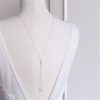 Edith - Collier bijou de dos mariage minimaliste avec perles Swarovski
