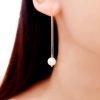 Enora - Chaînes d'oreilles mariage minimaliste avec perles Swarovski