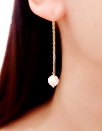 Enora - Chaînes d'oreilles mariage minimaliste avec perles Swarovski