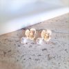 Flora - Boucles d'oreilles mariage champêtre fleurs avec perles Swarovski