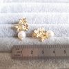 Honorine - Boucles d'oreilles fleurs plaqué Or avec perles Swarovski pour mariage champêtre