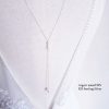 Iris - Collier de dos mariage minimaliste et moderne avec perles Swarovski