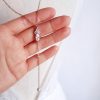 Kelly - Collier de dos mariage pendentif marquise zircon avec perles swarovski