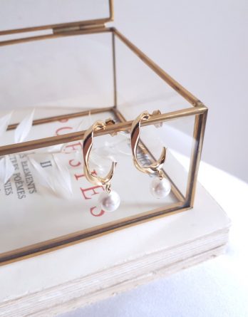 Lana - Boucles d’oreilles minimalistes plaqué Or avec perles swarovski