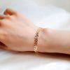 Laurie - bracelet feuille de laurier plaqué Or 18K, Bracelet mariage champêtre chic