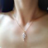 Lina - Collier pendentif feuille zirconium pour mariage