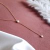 Mina - Collier en Y pour mariage minimaliste avec perles Swarovski