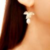 Maria - Boucles d'oreilles fleurs hypoallergénique avec perles poires Swarovski