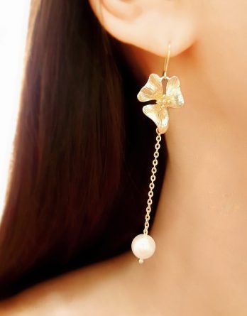 Maya - Boucles d'oreilles mariage champêtre chic et moderne avec perles Swarovski