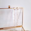 Nour - Boucles d'oreilles mariage minimaliste chaînes longues avec perles Swarovski