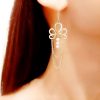 Ondine - Boucles d'oreilles mariage vintage chic plaqué Or 14K avec perles Swarovski