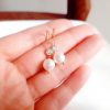 Orphée - Boucles d'oreilles mariage ornées d'oxydes de zirconium et perles Swarovski