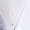 Olympe - Collier de dos 2 rangs avec perles Swarovski pour mariage