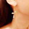 Rose - Boucles d'oreilles hypoallergéniques avec pendantes roses pour mariage minimaliste